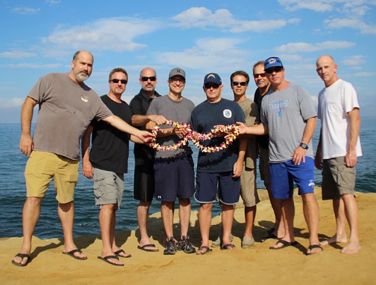 A gathering of friends to honor Dave.